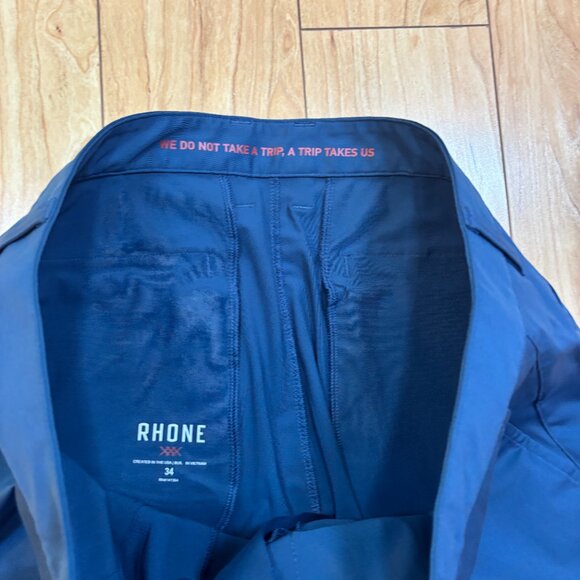 Rhone Commuter Pants Blue Golf Performance Classic Chino Men's Size 34x32 - Picture 5 of 7